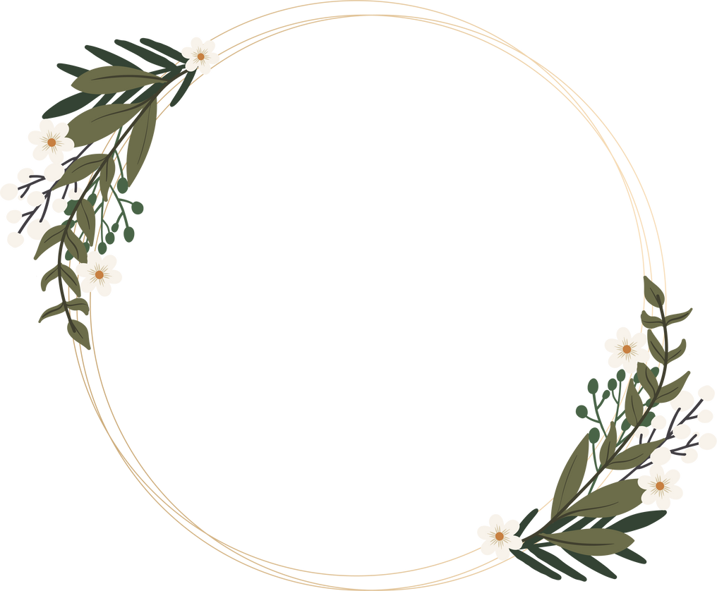 Circular Frame with Flowers Illustration